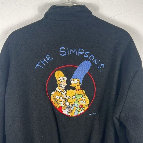 🔥VINTAGE 90's The Simpson's Cast and Crew Wool Varsity Bomber Jacket - RARE!!! - Picture 5 of 10